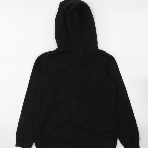 name it Boys Black  Cotton Full Zip Hoodie Size 9-10 Years  Zip