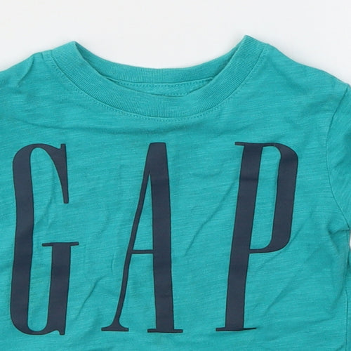 Gap Baby Blue  Cotton Pullover T-Shirt Size 12-18 Months Round Neck Pullover