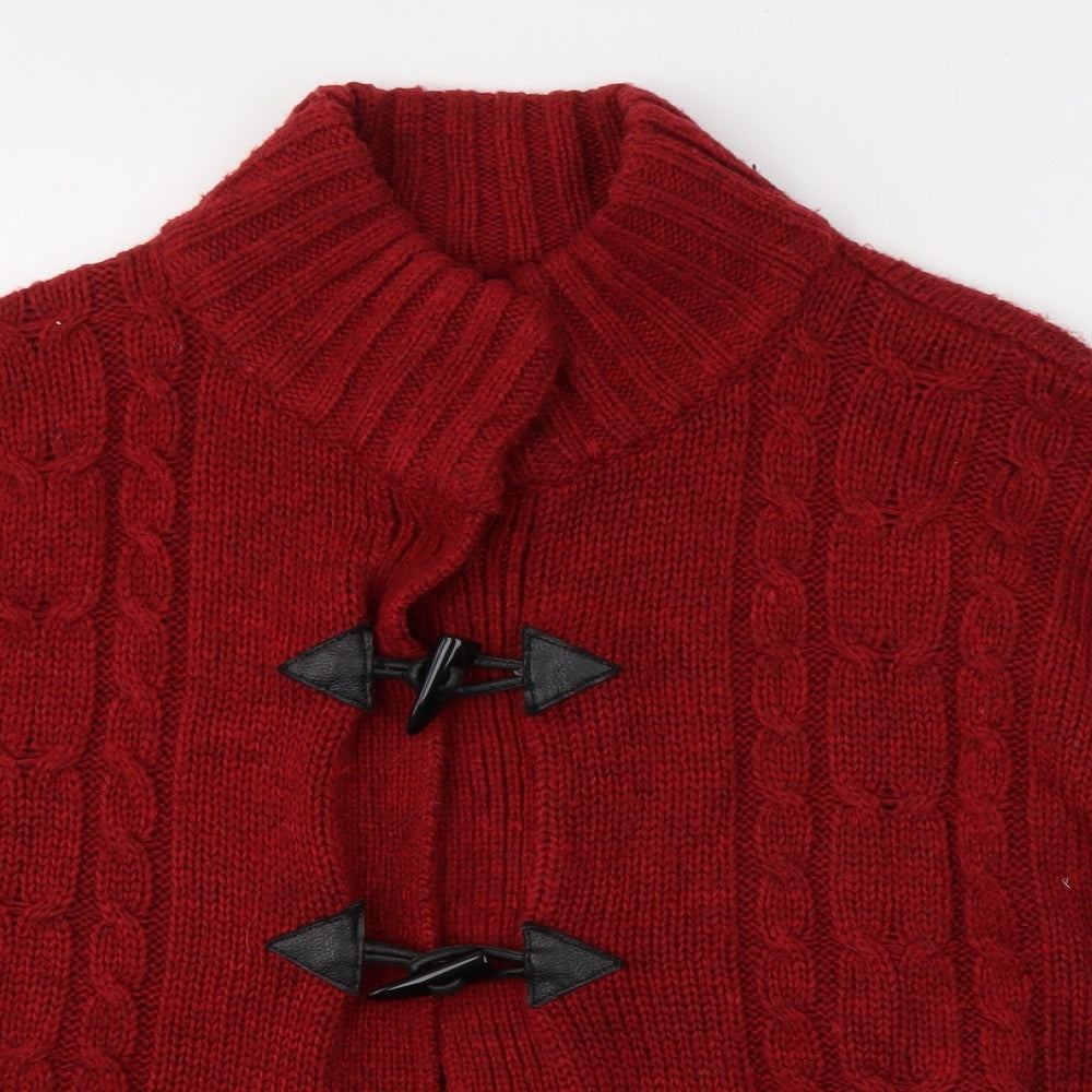 George Womens Red High Neck  Acrylic Cape Jumper Size 14