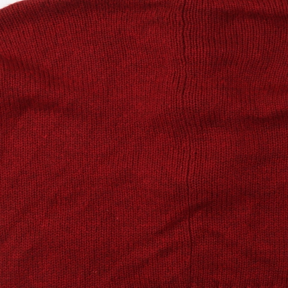 George Womens Red High Neck  Acrylic Cape Jumper Size 14