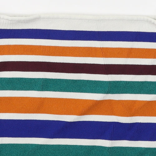 Cooperative Womens Multicoloured Striped Viscose Jersey T-Shirt Size S Square Neck
