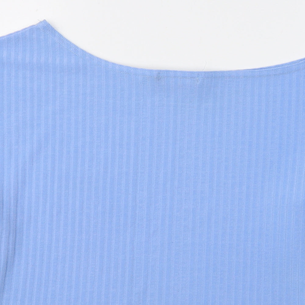In the Style Womens Blue  Polyester Jersey T-Shirt Size 16 Boat Neck