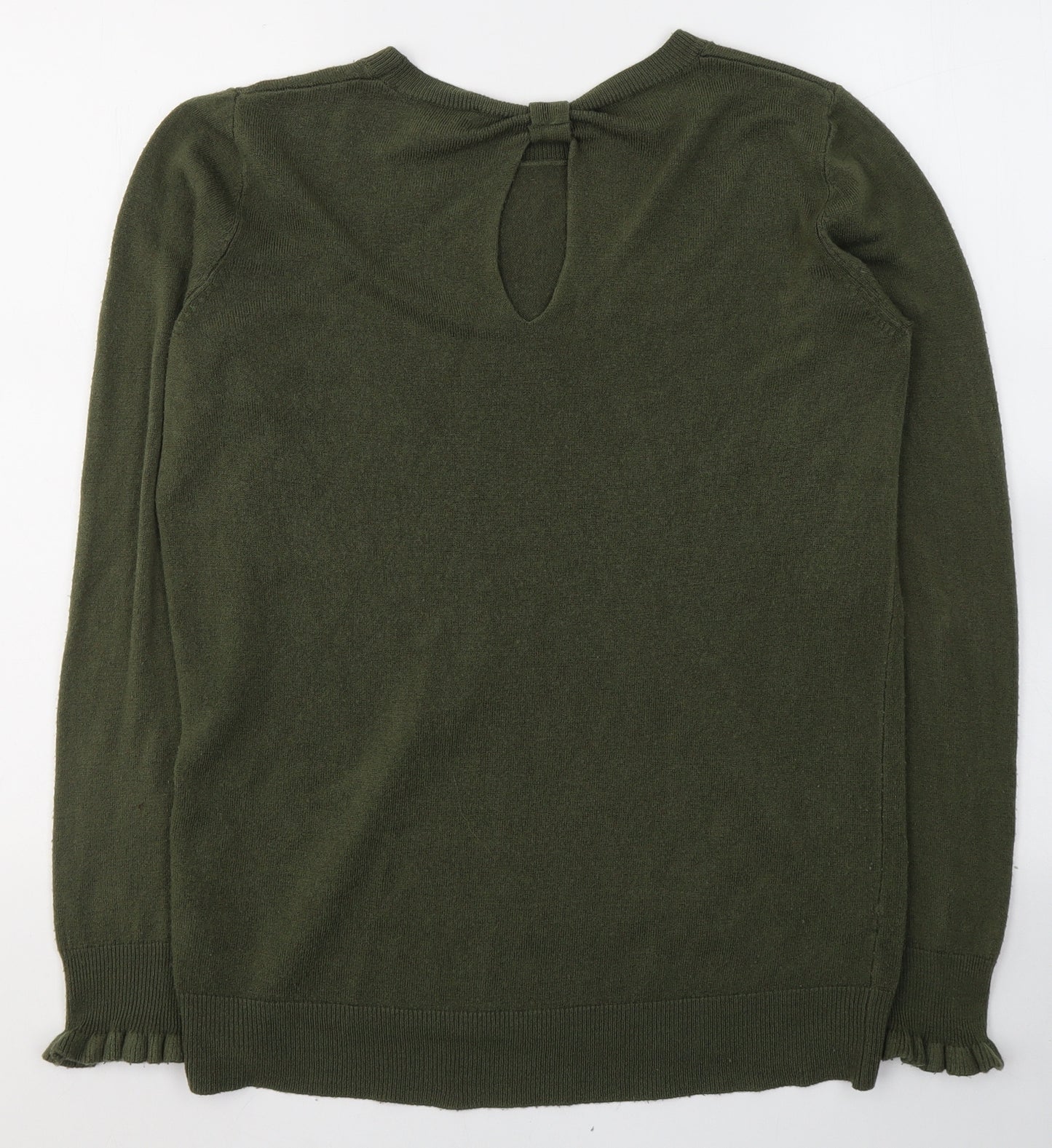 Dorothy Perkins Womens Green  Acrylic Jersey Blouse Size 14 Round Neck