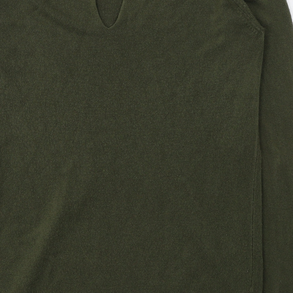 Dorothy Perkins Womens Green  Acrylic Jersey Blouse Size 14 Round Neck