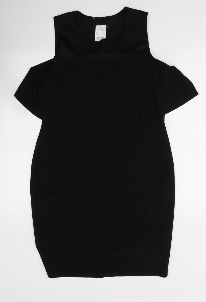 Nine West Womens Black Polyester A-Line Size 8 Round Neck Pullover