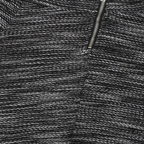 Divided by H&M Womens Black Striped Cotton Flare Skirt Size S   Zip
