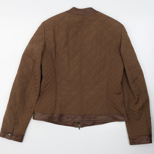 Bianca Womens Brown   Quilted Jacket Size 10  Zip