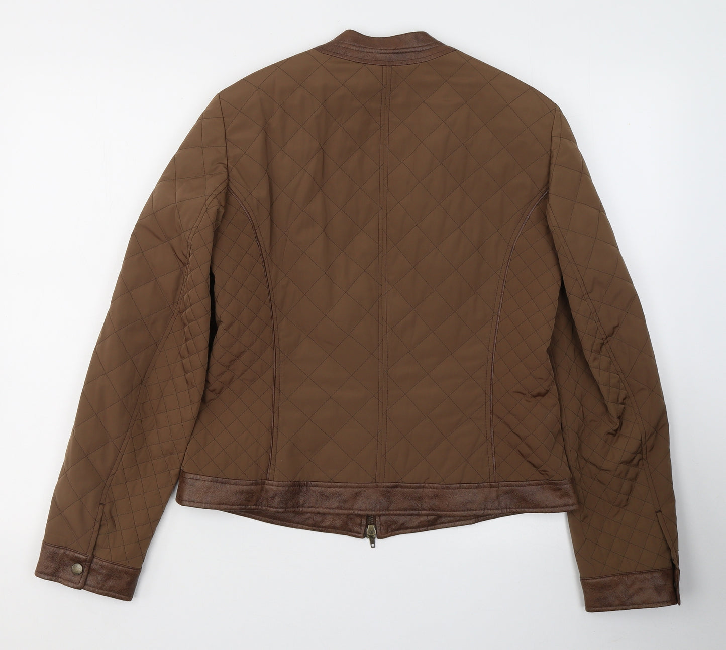 Bianca Womens Brown   Quilted Jacket Size 10  Zip