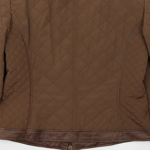 Bianca Womens Brown   Quilted Jacket Size 10  Zip