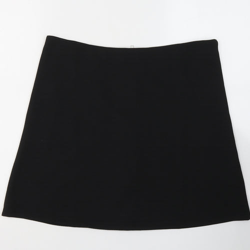 WITH LOVE Womens Black  Polyester A-Line Skirt Size 14   Zip