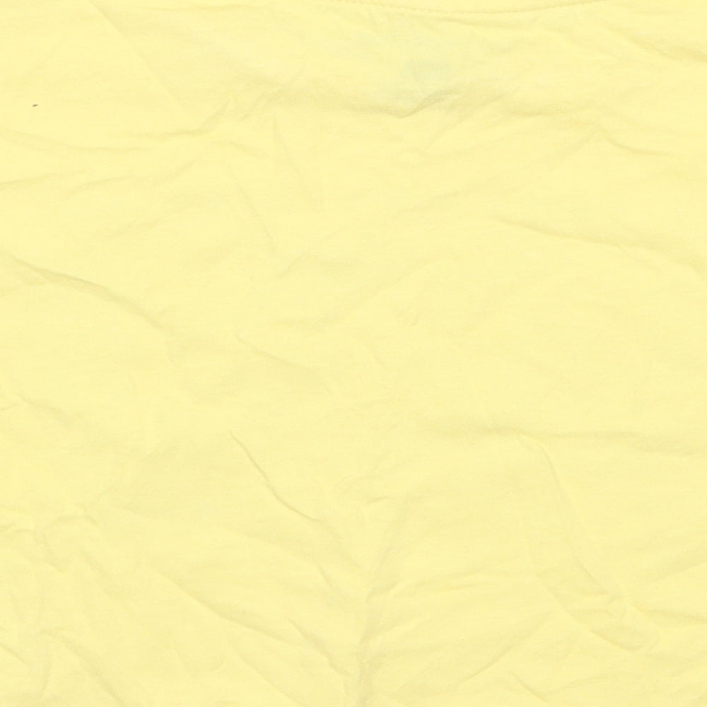 F&F Girls Yellow  Cotton Basic T-Shirt Size 4-5 Years Round Neck Pullover