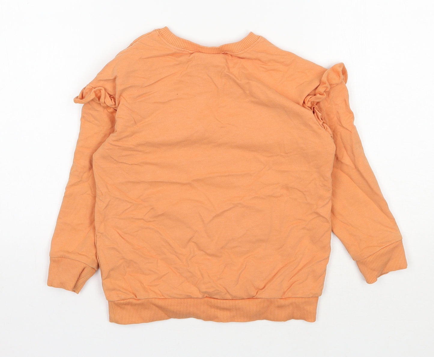 NEXT Girls Orange  Cotton Pullover Sweatshirt Size 4-5 Years  Pullover - Disney