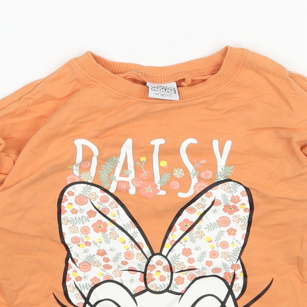 NEXT Girls Orange  Cotton Pullover Sweatshirt Size 4-5 Years  Pullover - Disney