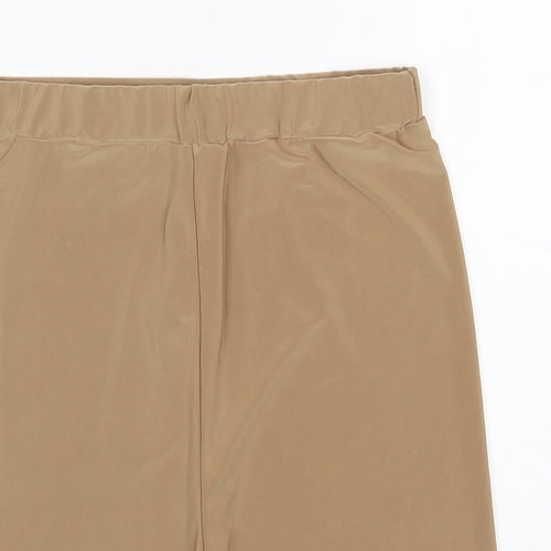 PRETTYLITTLETHING Womens Brown  Polyester Biker Shorts Size 10 L7 in Regular