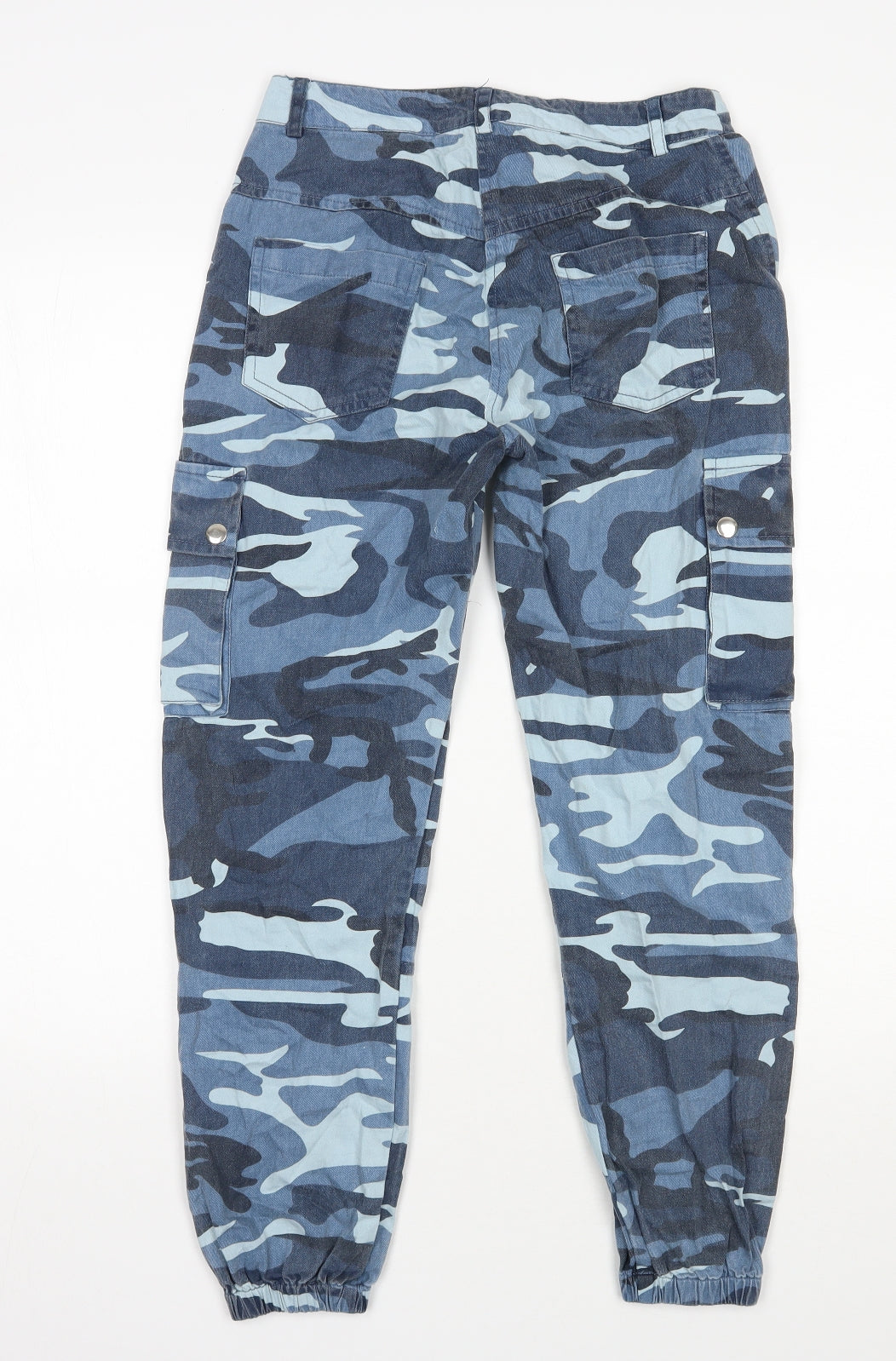 New Look Girls Blue Camouflage Cotton Cargo Trousers Size 10 Years  Regular Zip
