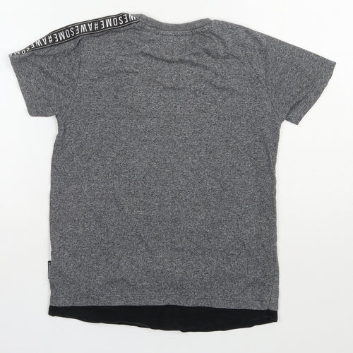 Primark Boys Grey  Polyester Pullover T-Shirt Size 7-8 Years Round Neck Pullover