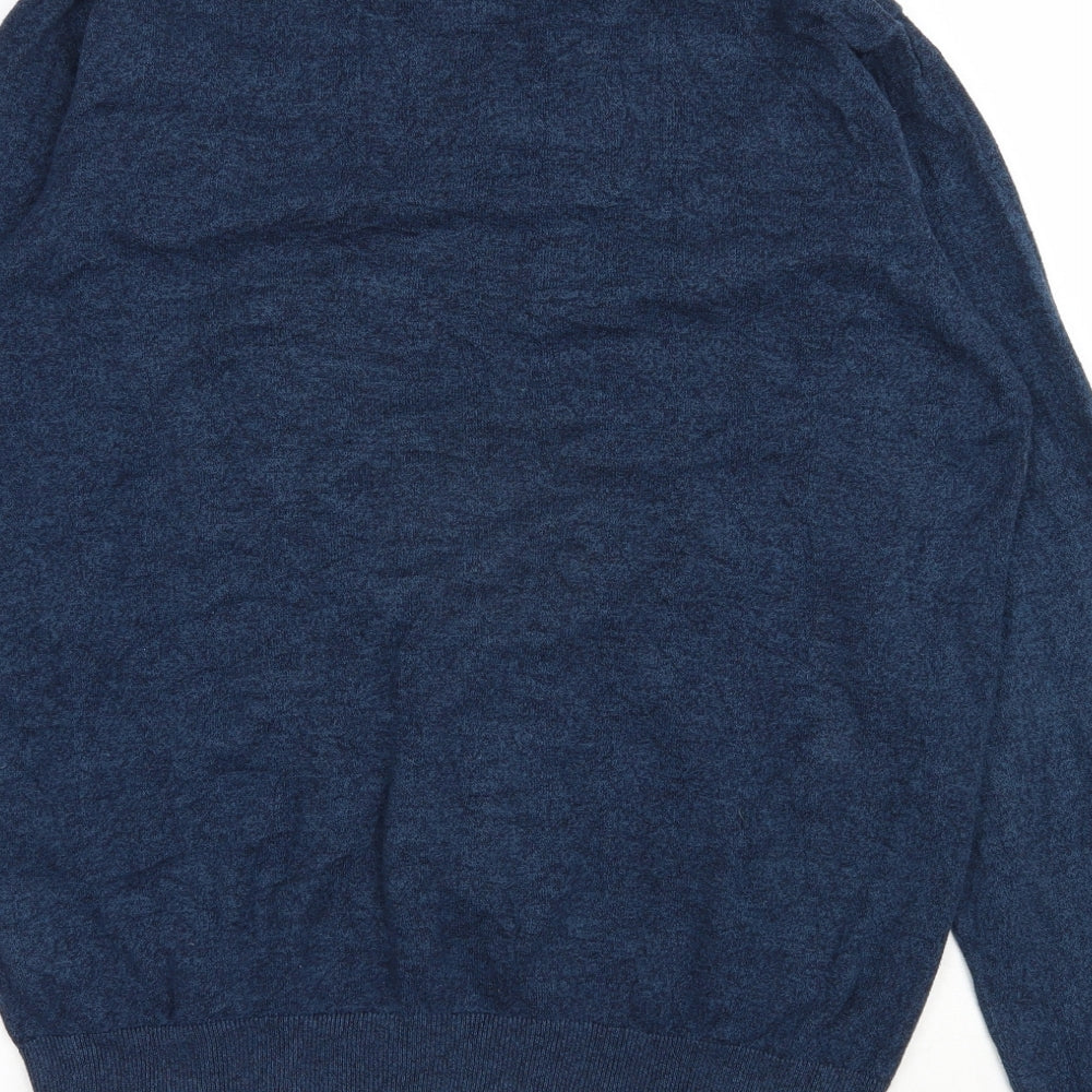 Matalan Mens Blue Collared  Cotton Pullover Jumper Size M