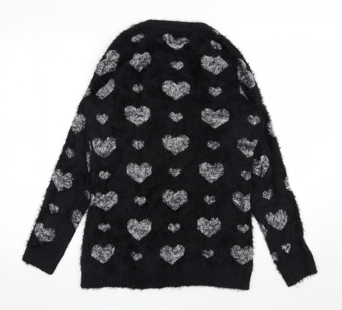 Your style Womens Black Round Neck  Polyamide Pullover Jumper Size 10