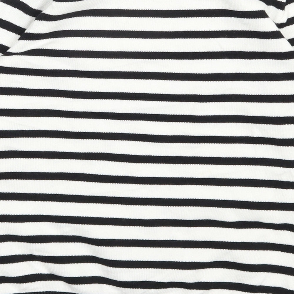 H&M Girls White Round Neck Striped Cotton Pullover Jumper Size 5-6 Years  Pullover