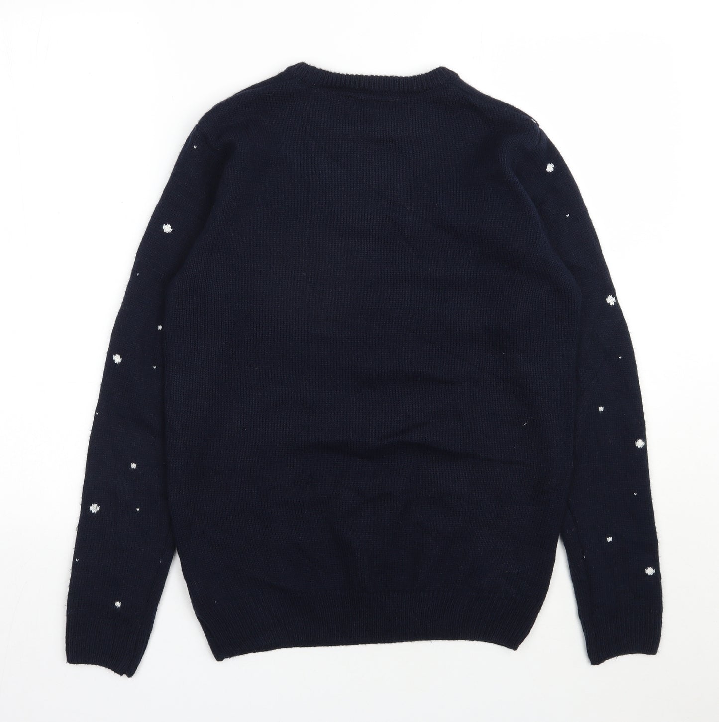Primark Mens Blue Round Neck  Acrylic Pullover Jumper Size S   - Christmas Jumper
