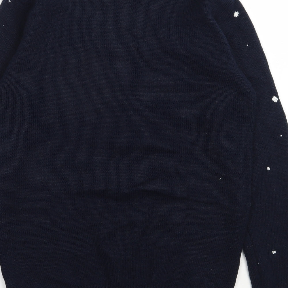 Primark Mens Blue Round Neck  Acrylic Pullover Jumper Size S   - Christmas Jumper