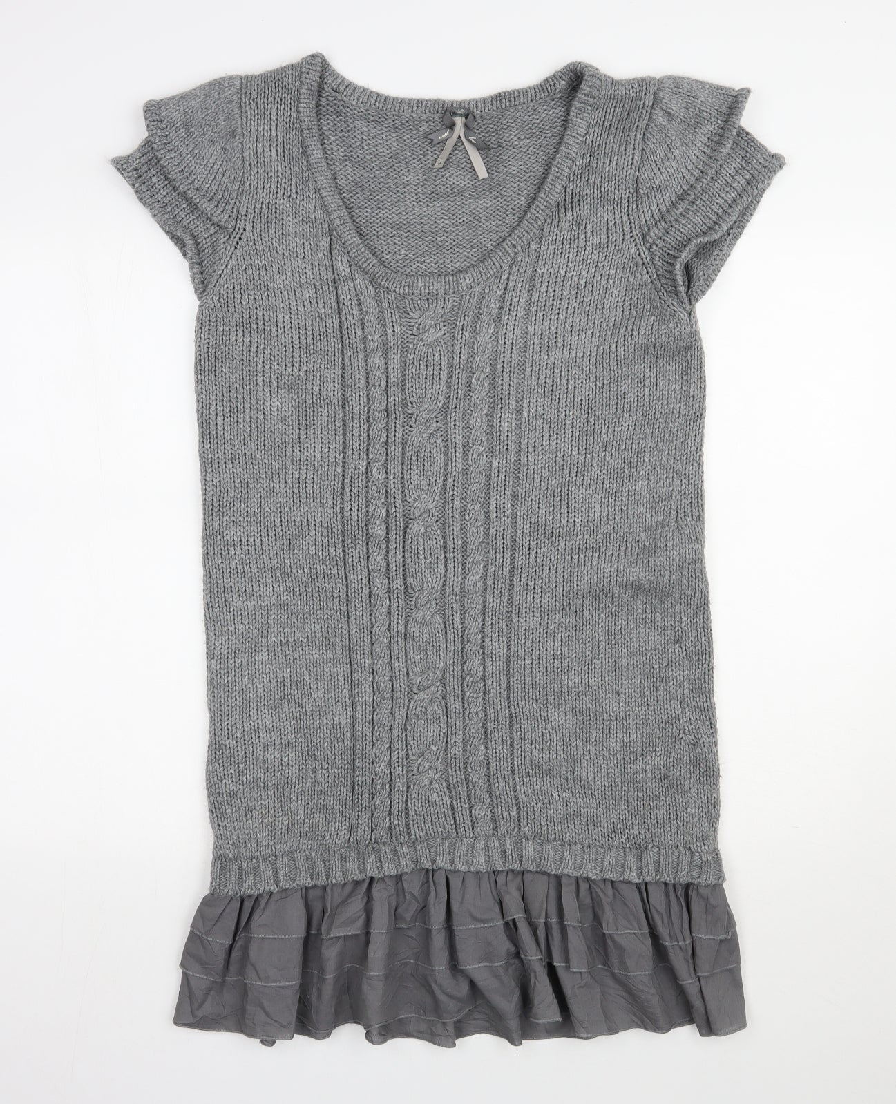 NEXT Womens Grey  Acrylic Jumper Dress  Size 14  Scoop Neck Pullover