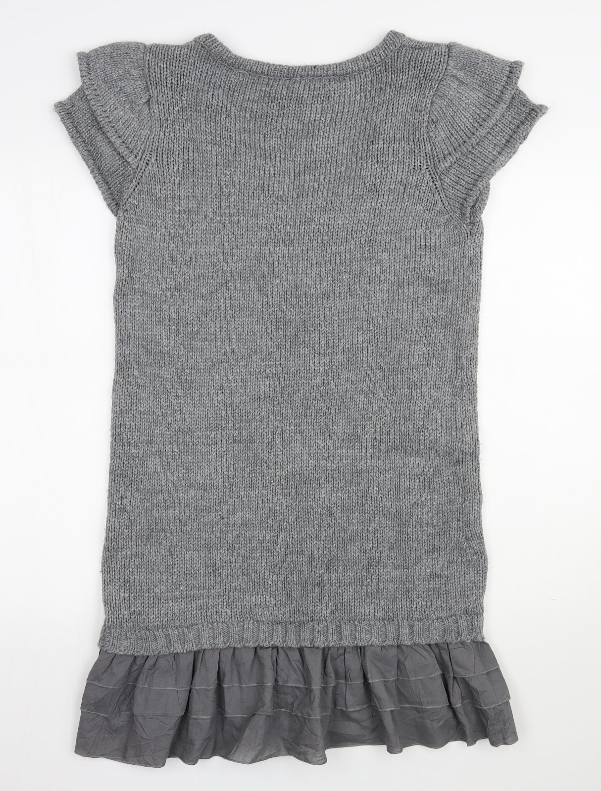 NEXT Womens Grey  Acrylic Jumper Dress  Size 14  Scoop Neck Pullover