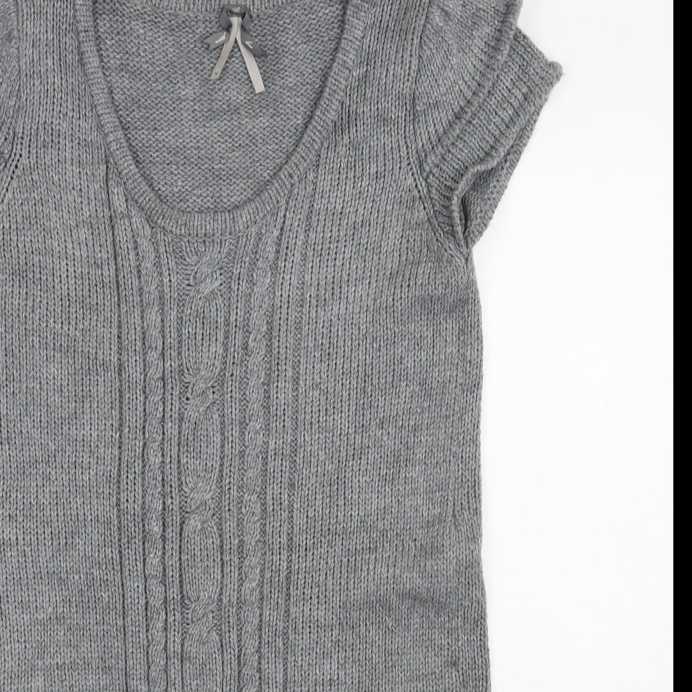 NEXT Womens Grey  Acrylic Jumper Dress  Size 14  Scoop Neck Pullover