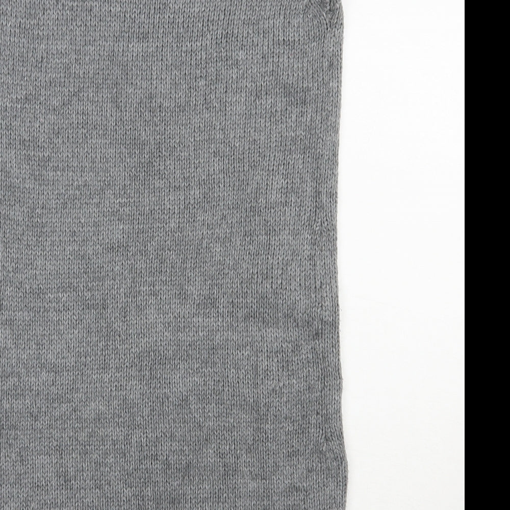 NEXT Womens Grey  Acrylic Jumper Dress  Size 14  Scoop Neck Pullover