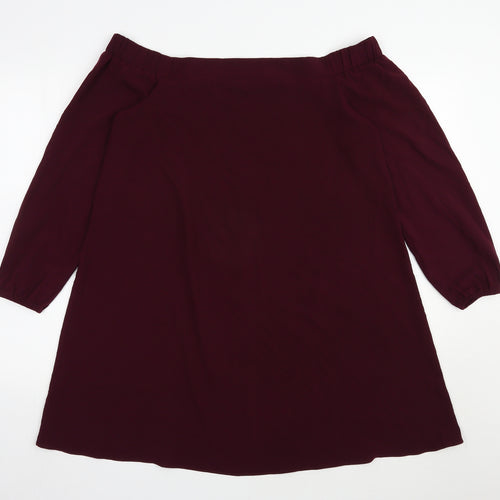 River Island Womens Purple  Polyester Trapeze & Swing  Size 12  Off the Shoulder Pullover