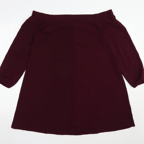 River Island Womens Purple  Polyester Trapeze & Swing  Size 12  Off the Shoulder Pullover