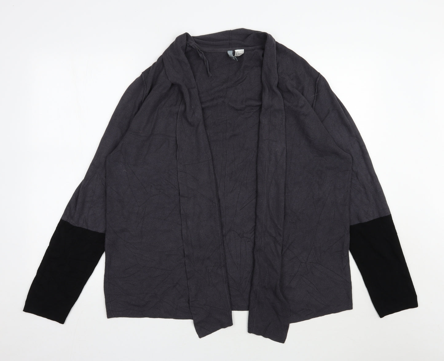 H&M Womens Grey V-Neck  Viscose Cardigan Jumper Size L