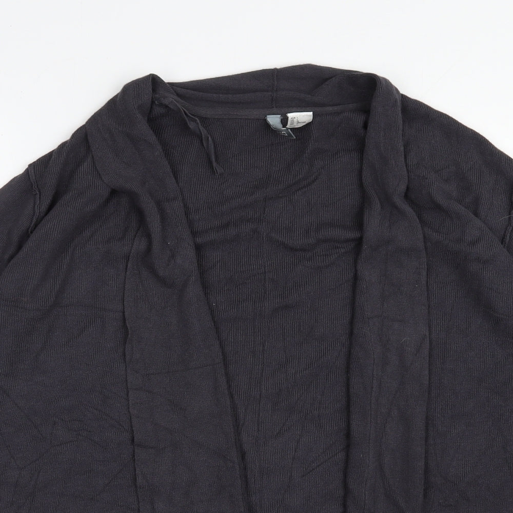 H&M Womens Grey V-Neck  Viscose Cardigan Jumper Size L