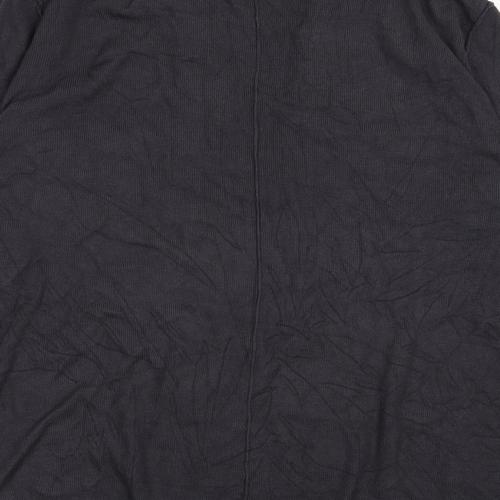 H&M Womens Grey V-Neck  Viscose Cardigan Jumper Size L