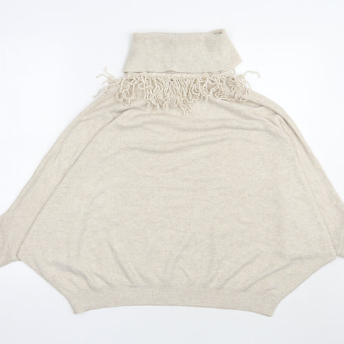 River Island Womens Beige Roll Neck  Acrylic Pullover Jumper Size S