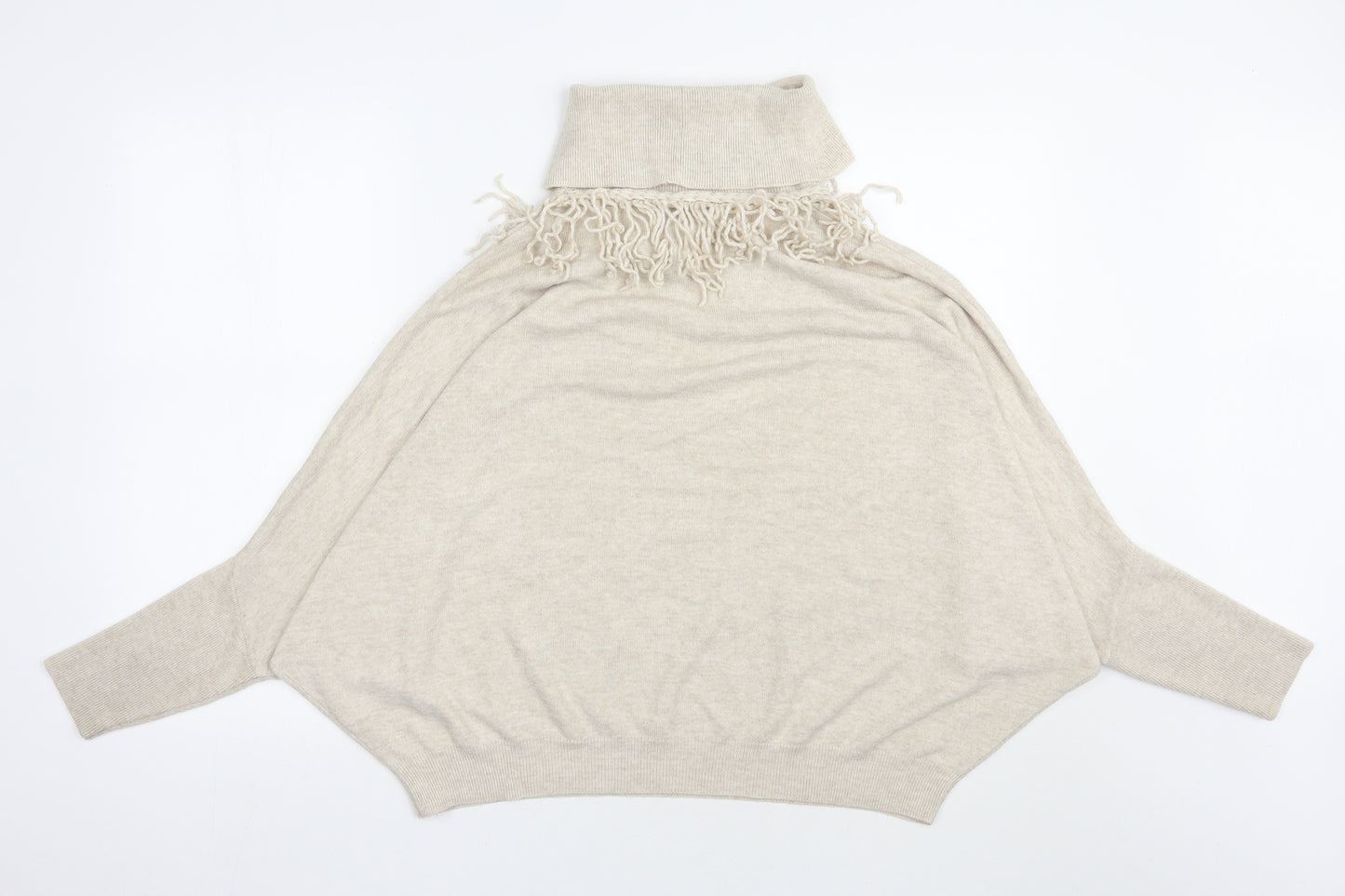 River Island Womens Beige Roll Neck  Acrylic Pullover Jumper Size S