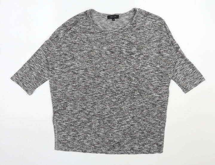 New Look Womens Grey Round Neck Viscose Pullover Jumper Size S