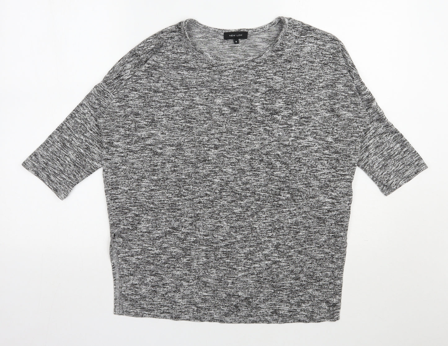 New Look Womens Grey Round Neck  Viscose Pullover Jumper Size S