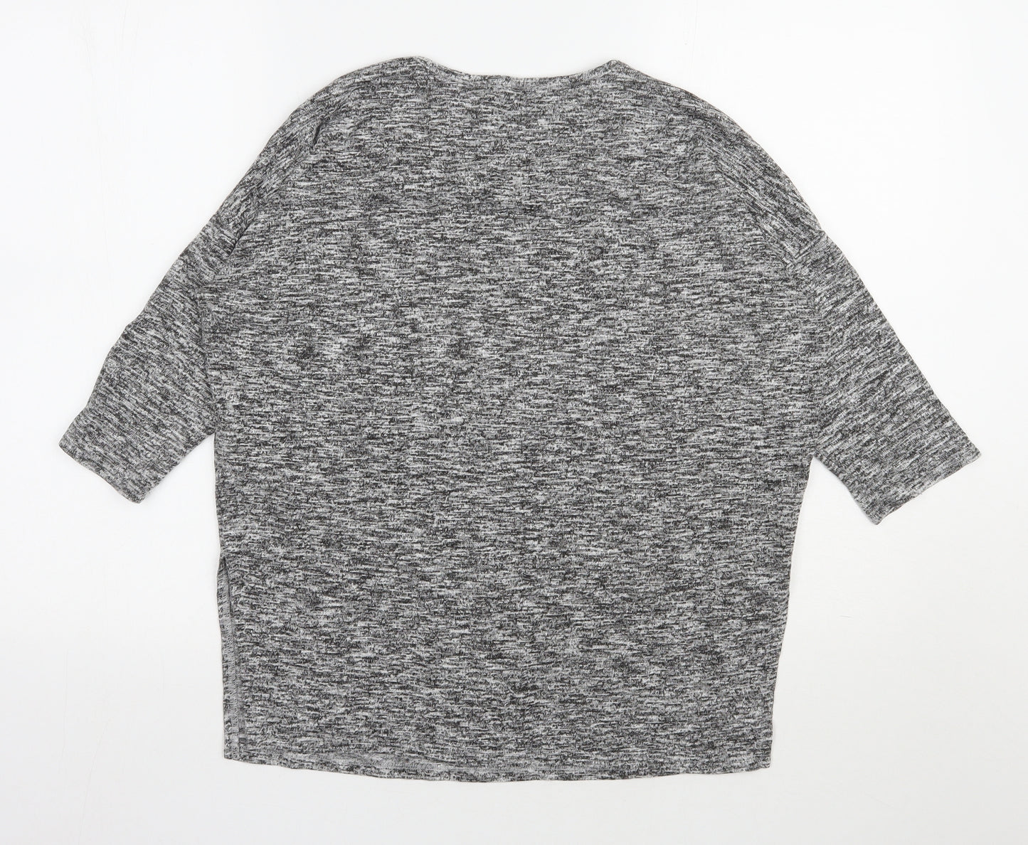 New Look Womens Grey Round Neck  Viscose Pullover Jumper Size S