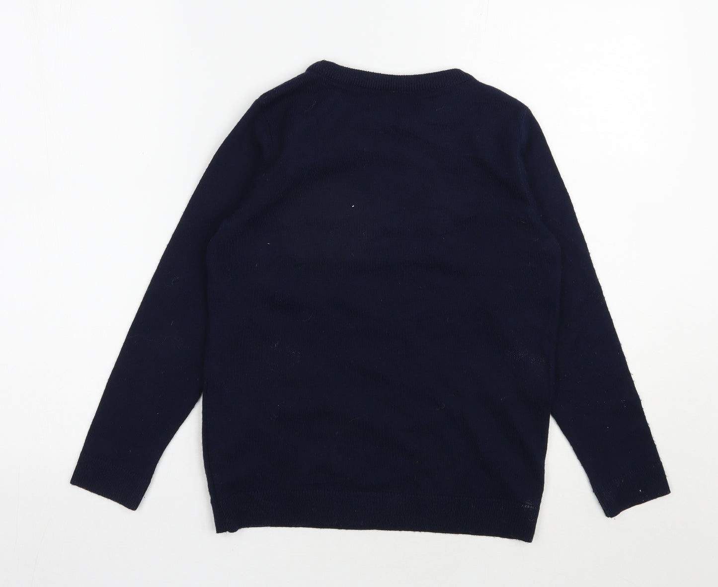 Preworn Boys Blue Round Neck  Acrylic Pullover Jumper Size 9-10 Years  Pullover - Oxford United