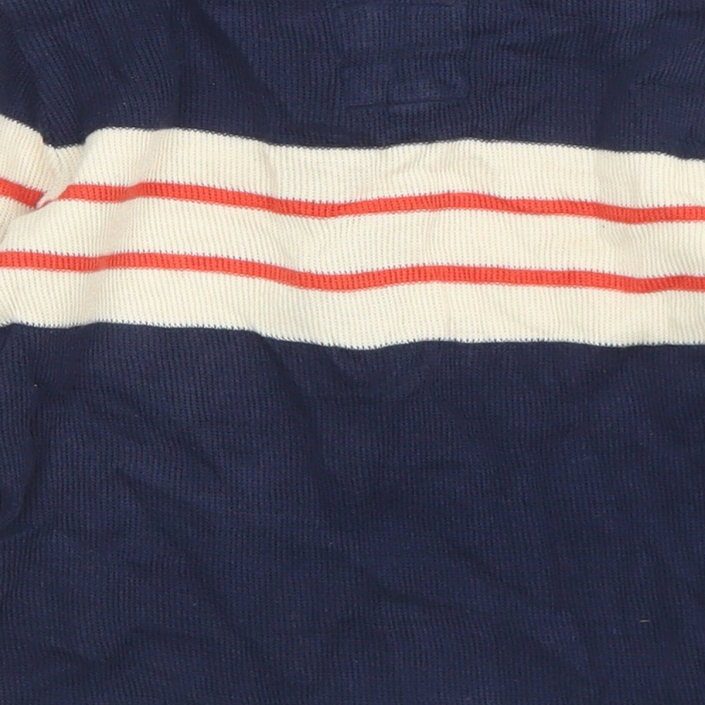 Junior J Boys Blue Striped Cotton Basic T-Shirt Size 18-24 Months Henley