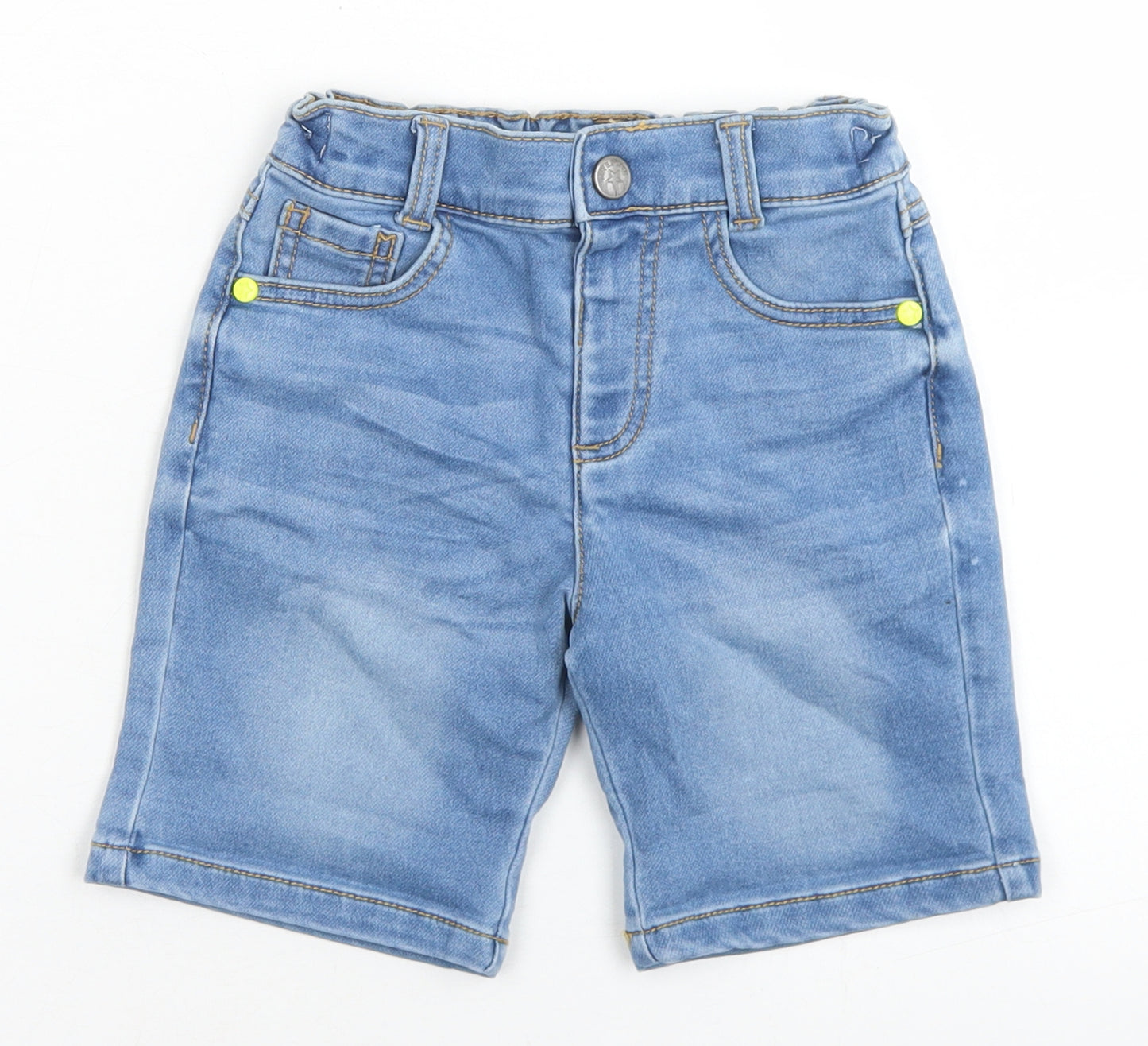 F&F Boys Blue  Cotton Bermuda Shorts Size 3-4 Years  Regular Snap