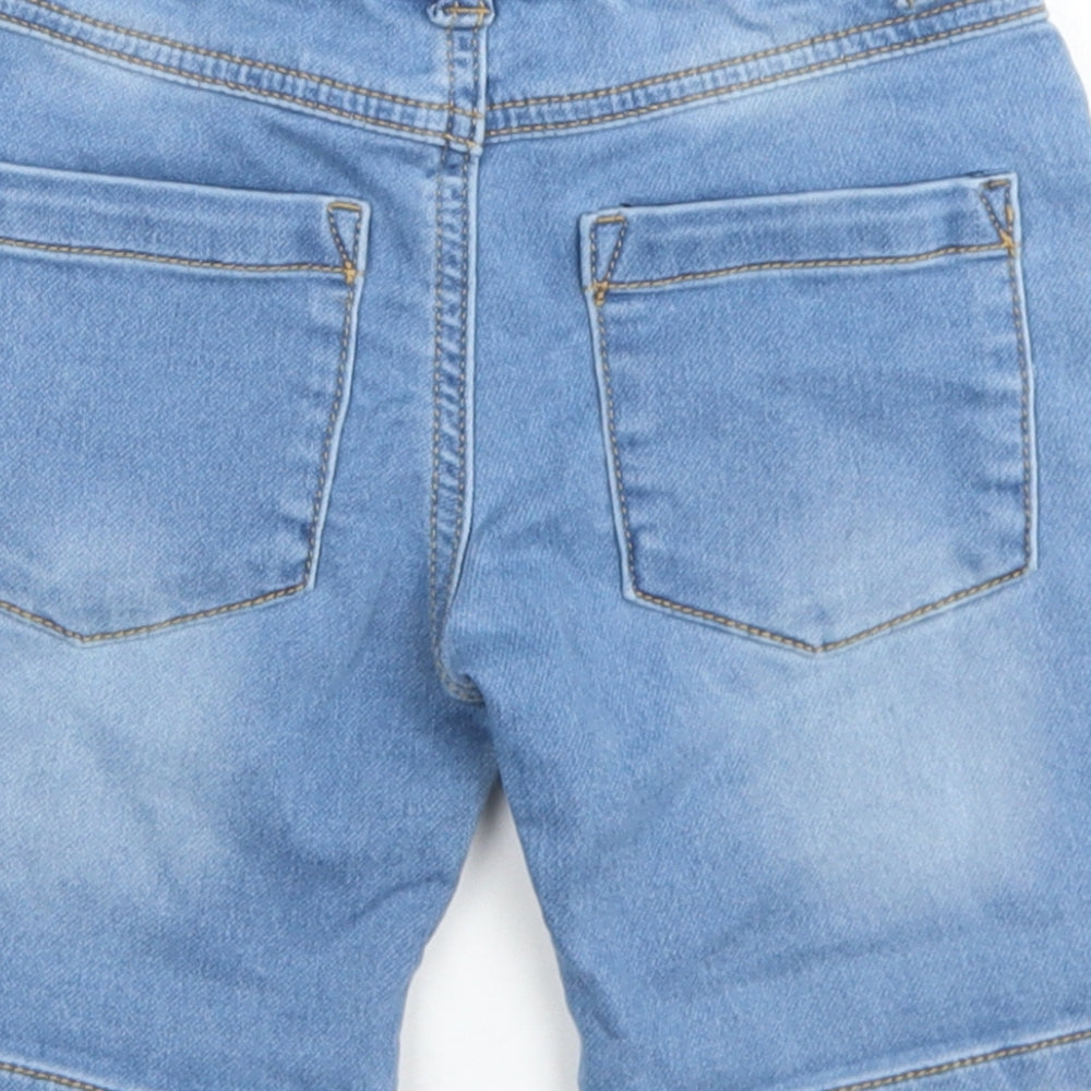 F&F Boys Blue  Cotton Bermuda Shorts Size 3-4 Years  Regular Snap