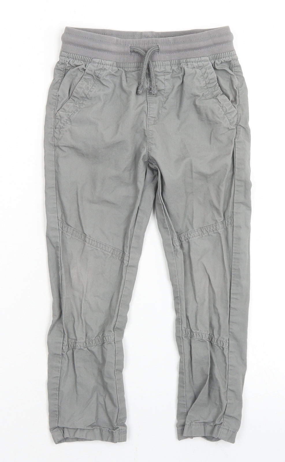 Marks and Spencer Boys Grey  Cotton Jogger Trousers Size 4-5 Years  Regular Drawstring