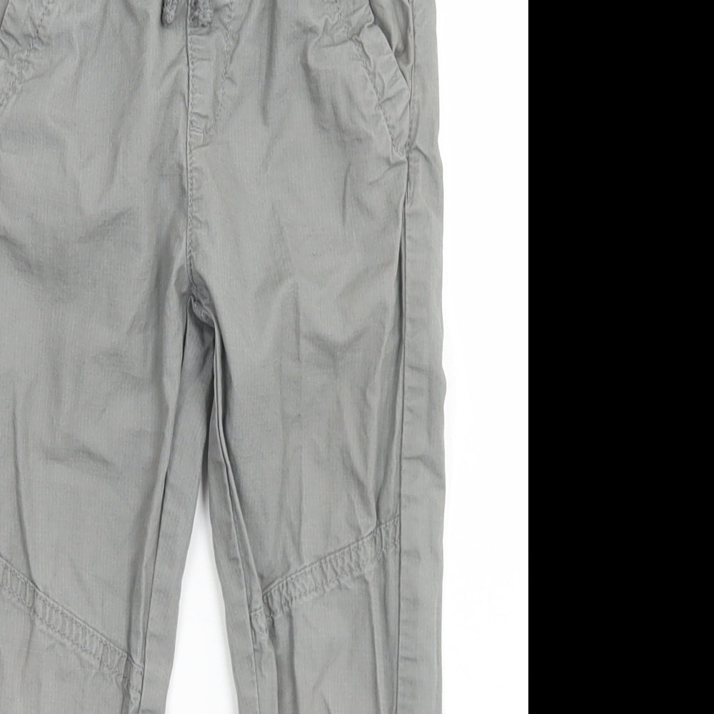 Marks and Spencer Boys Grey  Cotton Jogger Trousers Size 4-5 Years  Regular Drawstring