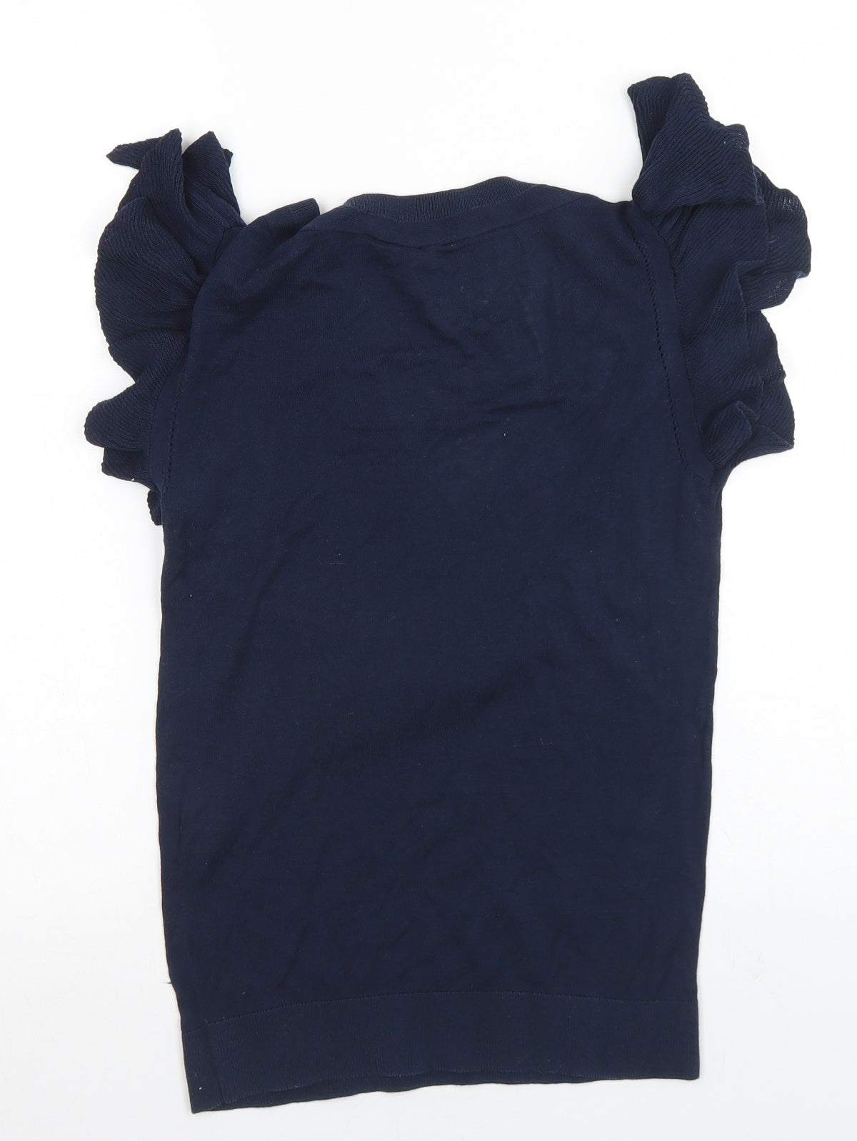 Fat Face Womens Blue V-Neck  Silk Pullover Jumper Size 8