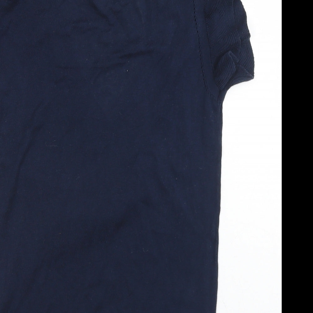 Fat Face Womens Blue V-Neck  Silk Pullover Jumper Size 8