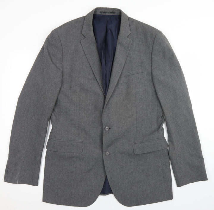 Debenhams Mens Grey  Polyester Jacket Blazer Size 42