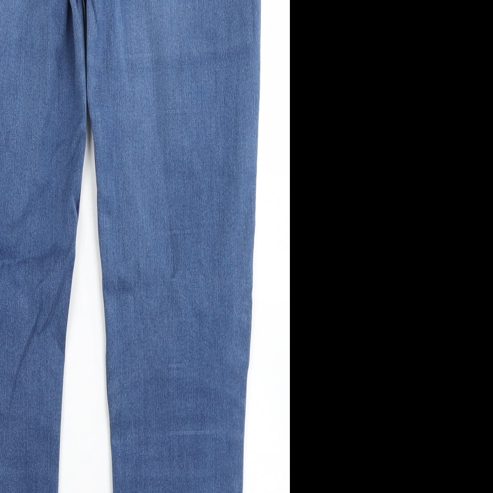 New Look Womens Blue  Cotton Skinny Jeans Size 14 L26 in Regular Button