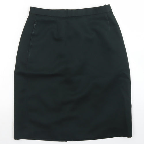 Wallace Womens Green  Polyester Straight & Pencil Skirt Size 28 in   Button